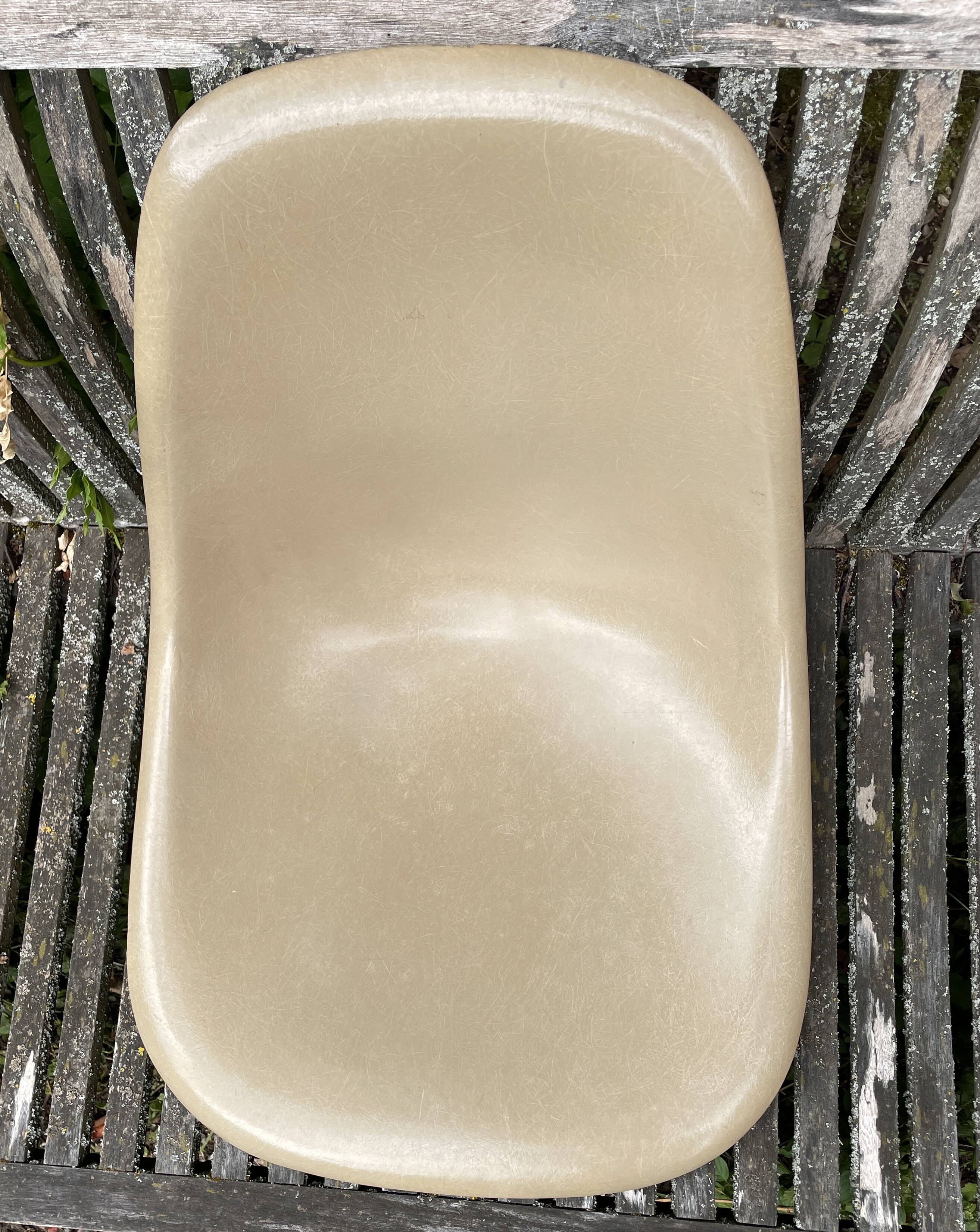 Shell Beige Fiberglass Side Chair Eames Vintage by Herman Miller