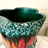 Large Fat Lava Vallauris Sea Foam Vase