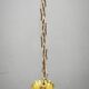 1930s Czechoslovak Art Deco Brass and Opaline Glass Chandelier