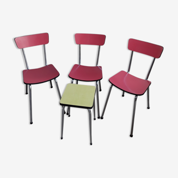 Chairs and stool in formica