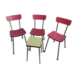 Chairs and stool in formica