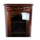 Armoire d’angle antique de l’empire tardif avec étagères en acajou des années 1840