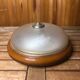 Old engraved glass ceiling light + vintage brown metal contour