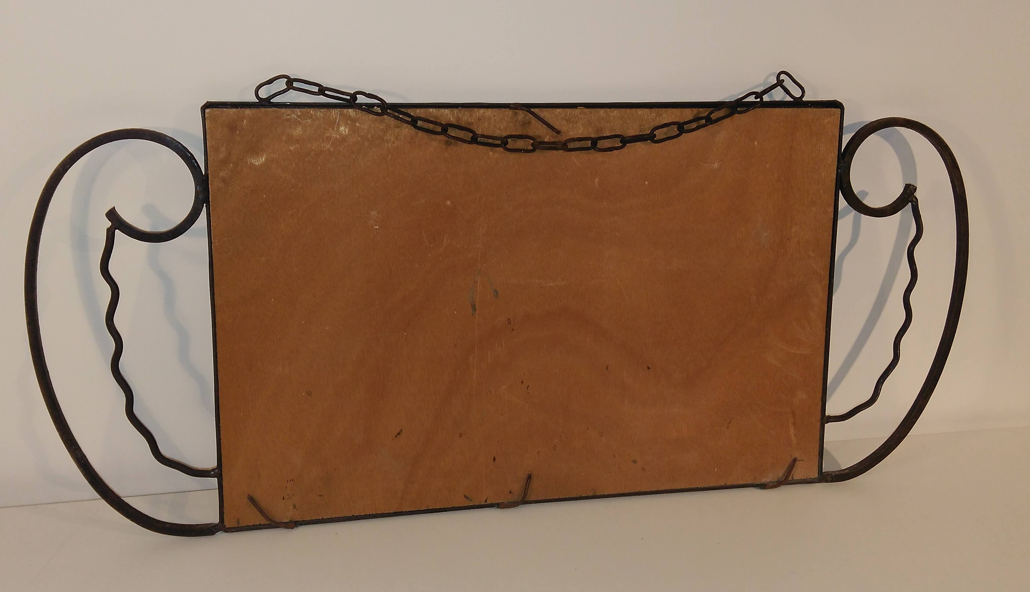 Vintage black metal mirror 34X28cm