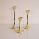 Set of 3 Scandinavian brass candle holders 1970