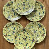 8 assiettes en porcelaine chinoise polychrome - TBE - années 50