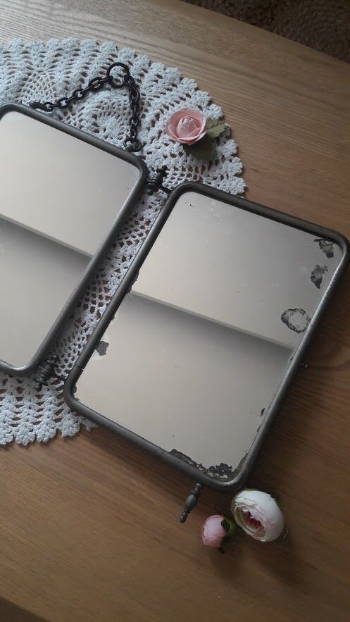 Vintage barber triptych mirror