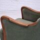 1960s, Danish highback armchair, green furniture velour, teak wood.