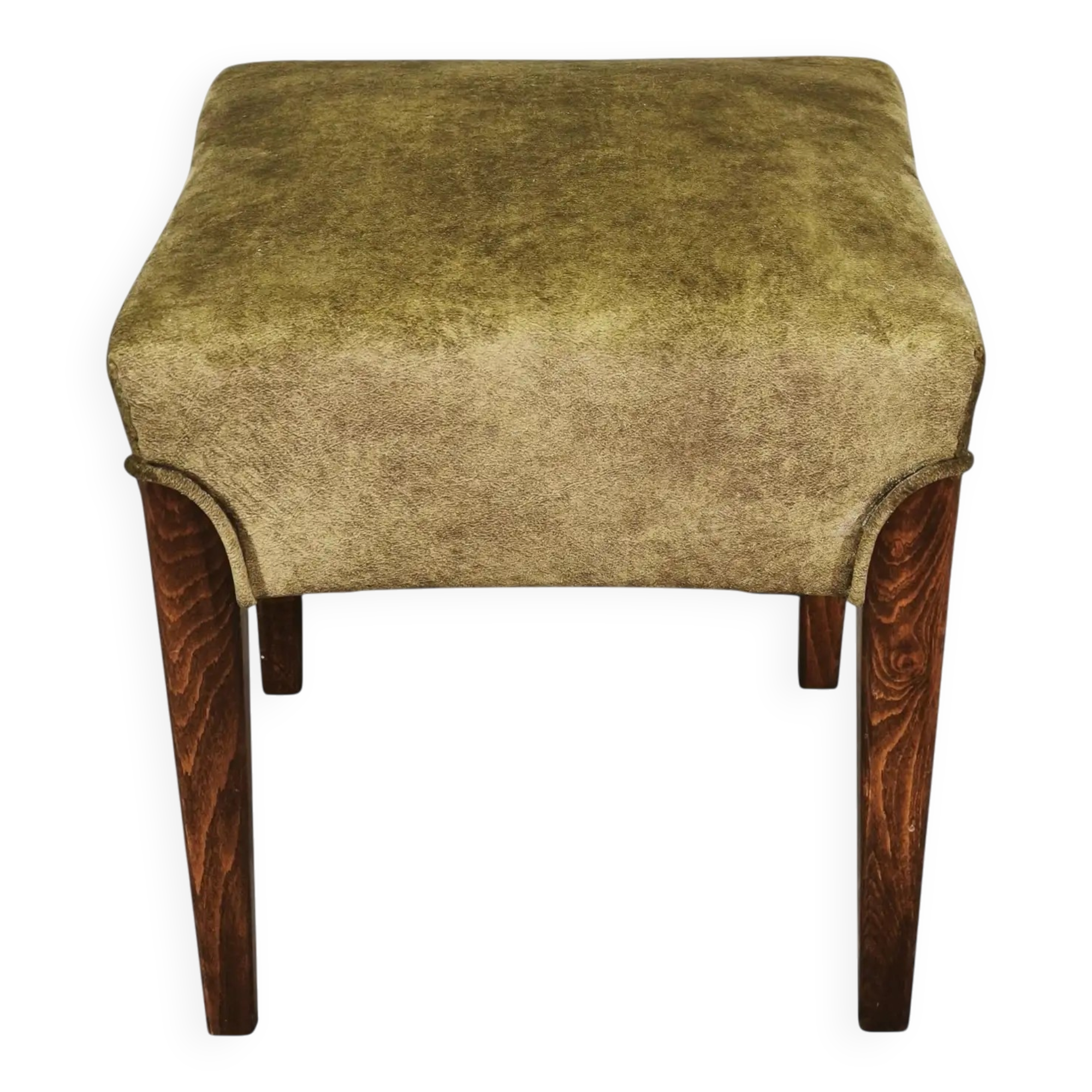 Art Deco Beech Wood Stool, Czechoslovakia, 1930s