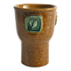 Mustard Brown Stoneware Vase with Celadon Green Birds by Aldo Londi for Bitossi