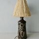Openwork ceramic lamp and rope lampshade, 1960s