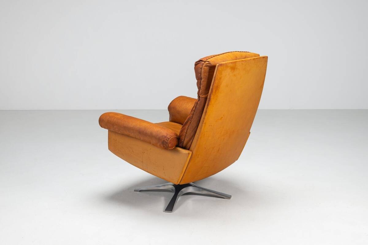 De Sede DS-31 high-back lounge chair in natural leather, Switzerland, 1970