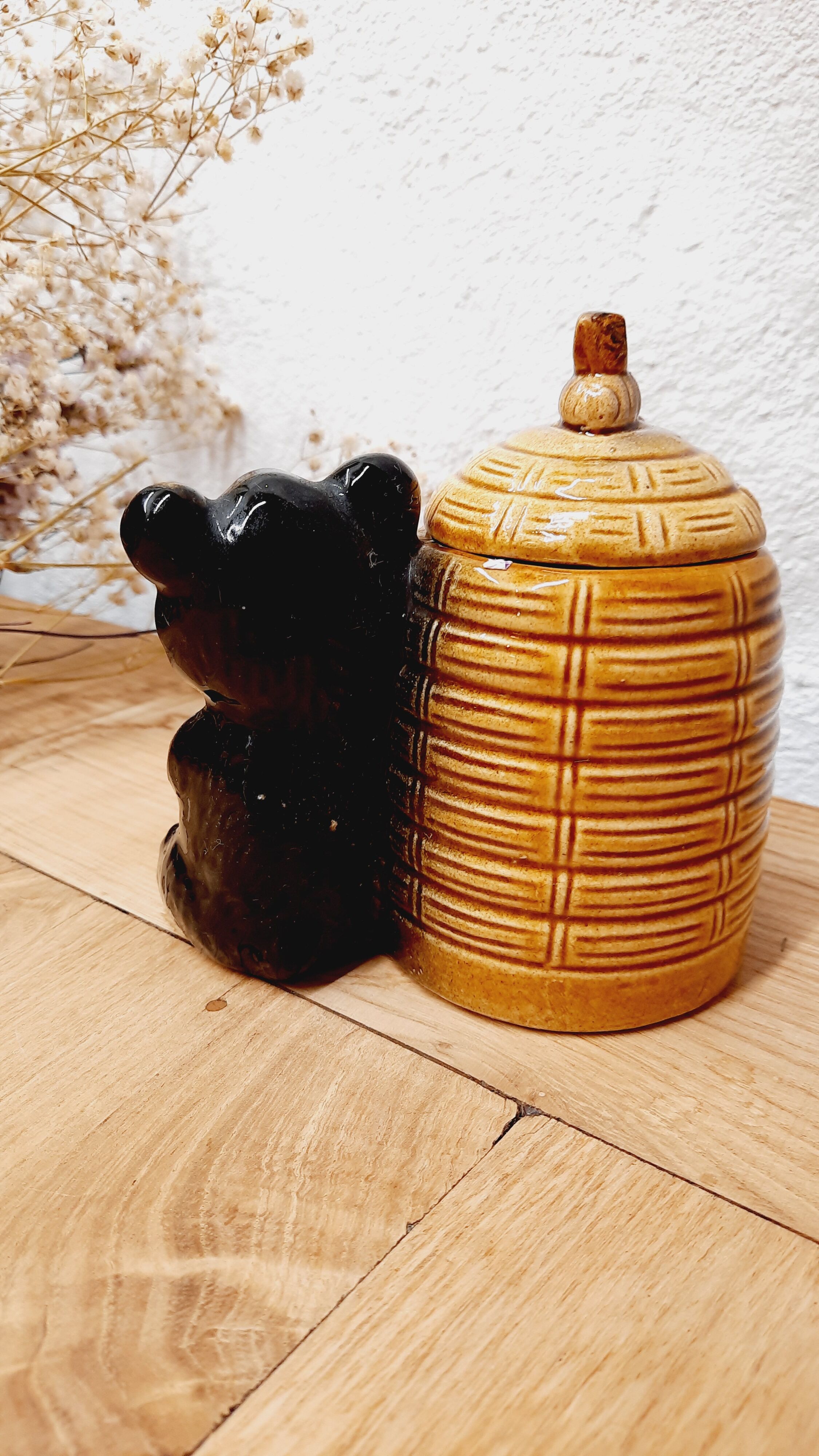 Honey pot hive and teddy bear