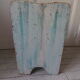 Vintage children's armchair in wood in its blue pearl grey juice, waxed finish