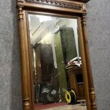 Renaissance style walnut pediment mirror circa 1850