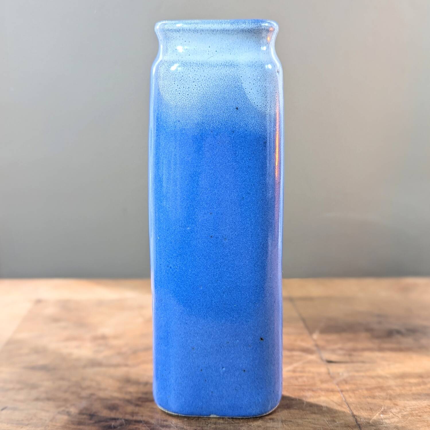 Vase Marty Lezoux en grès vernissé bleu et gris