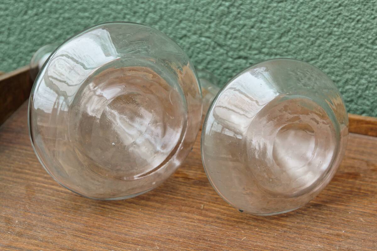 Pair of glass carafes, art deco