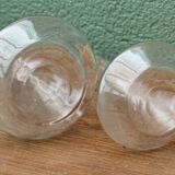 Paire de carafes en verre, art déco