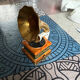 Gramophone record player with Limoges horn