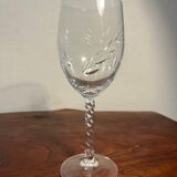 6 crystal wine and water stemmed glasses Fleury model