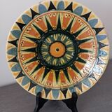 Vintage ceramic plate with enamel decoration