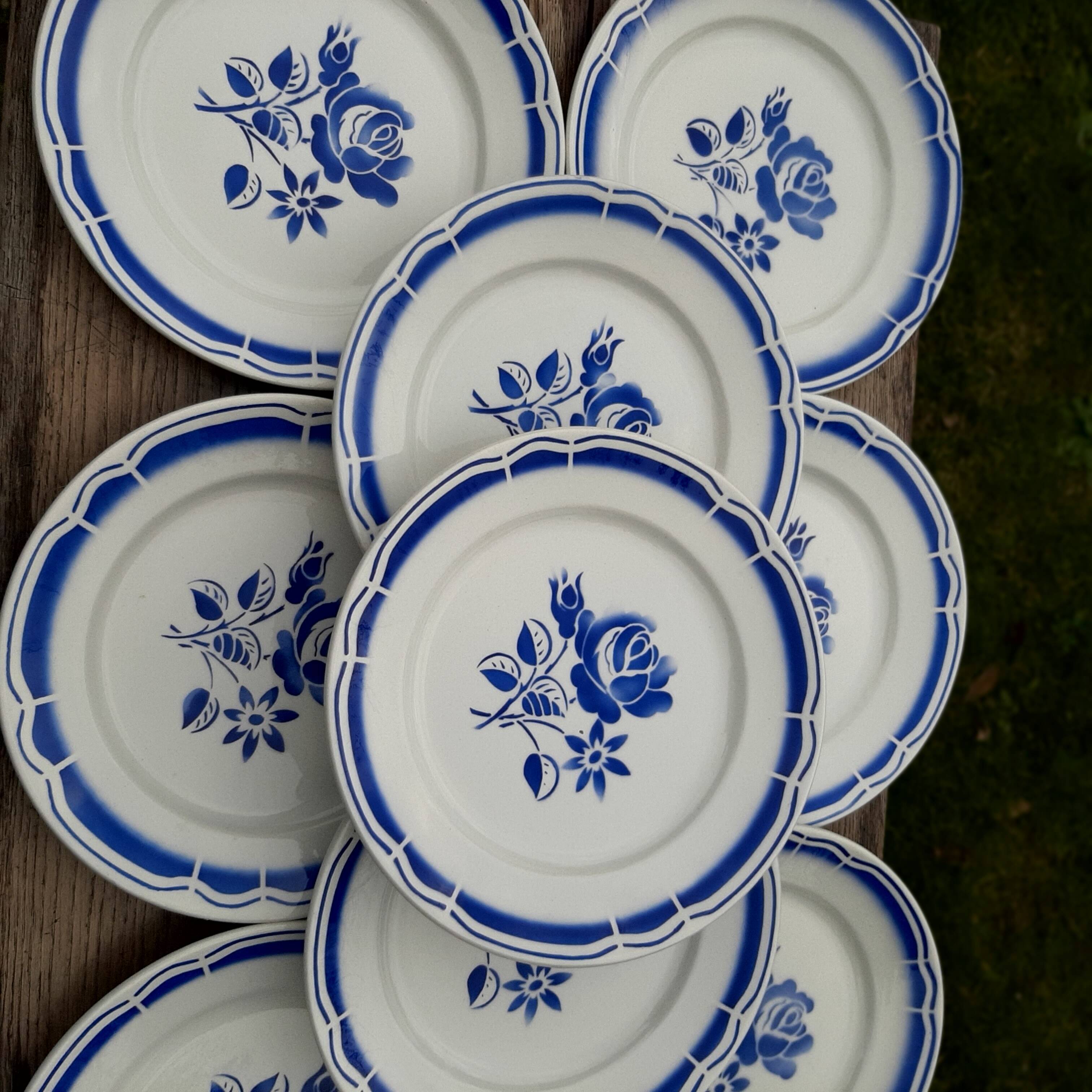 Blue flower plates Badonviller