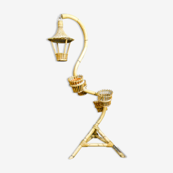 Stand de plante de bambou modèle serpent, années 1950