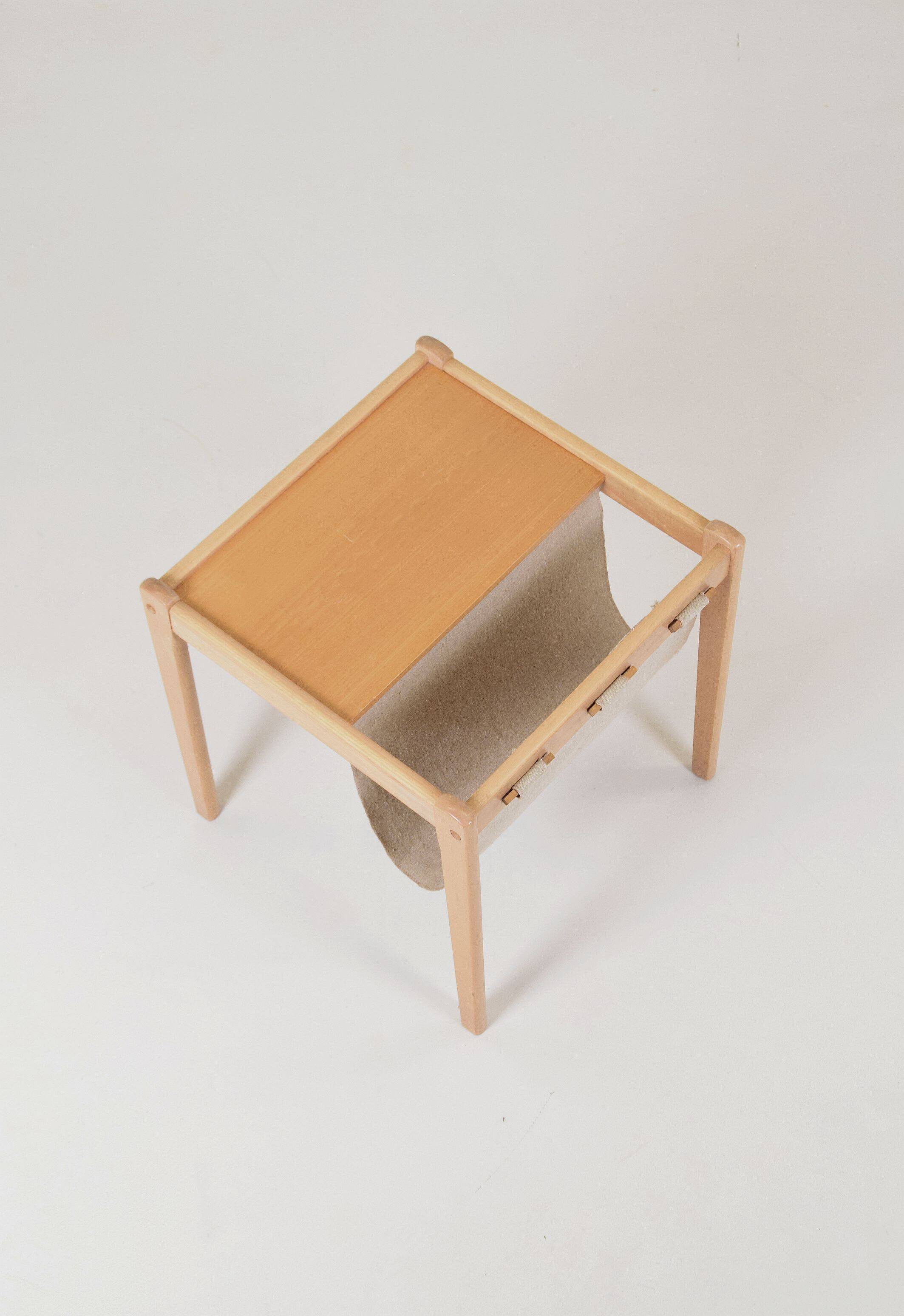 Danish side table with magazine holder by S.P. Jensen for BRDR Furbo