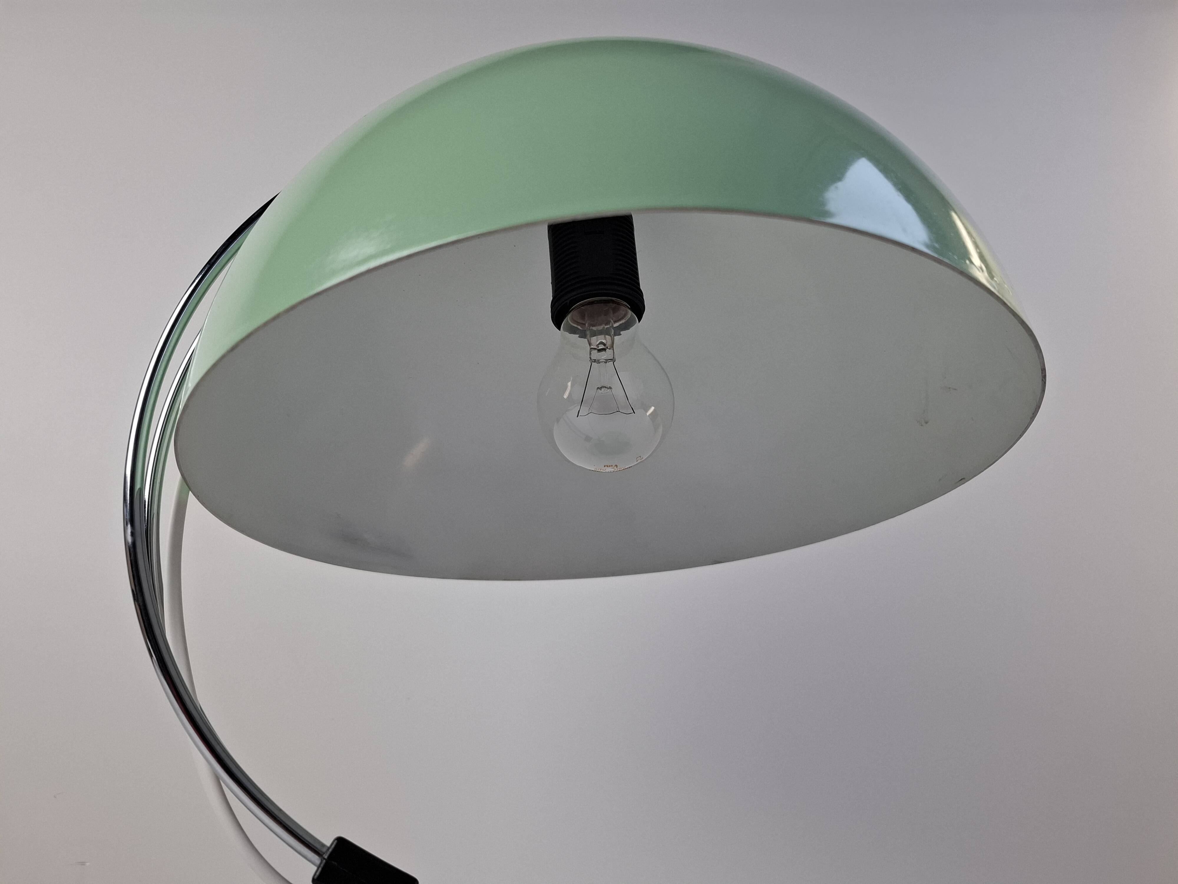 Mid-Century Mint Green Czech Desk Lamp with Chrome and Adjustable Shade