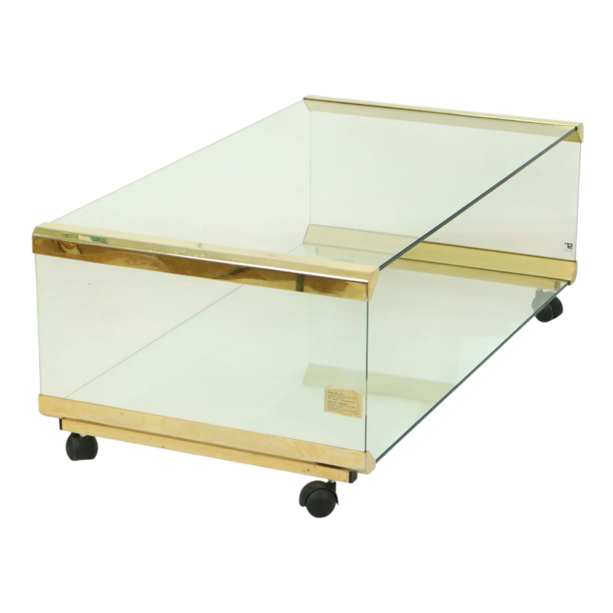 Italian Glass Coffee Table Gallotti & Radice Vintage Design 100cm