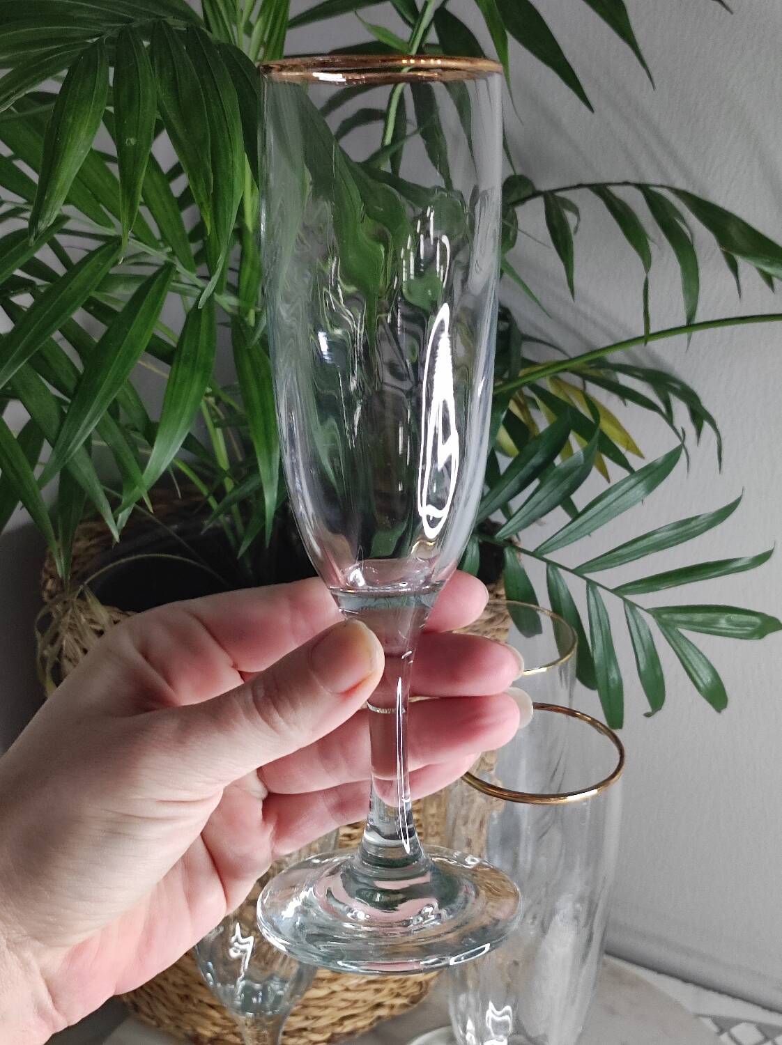 Gold champagne flutes