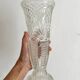 Paire de vases vintage en verre moulé
