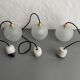 Lot 3 Clichy vintage glass hanging lamps