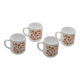 Quatuor de mugs, arcopal france, scania, vintage , fleurs orange