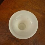 Vintage floral white opaline trumpet vase