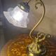 lampe 1900 de bureau ou chevet bronze 28x25 tres belle patine, fonctionne b