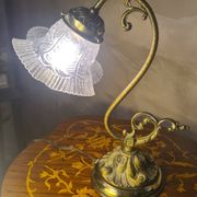 1900 desk or bedside lamp in bronze, 28x25, very beautiful patina, works.
