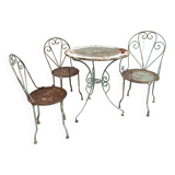 Salon de jardin en fer forgé 1920