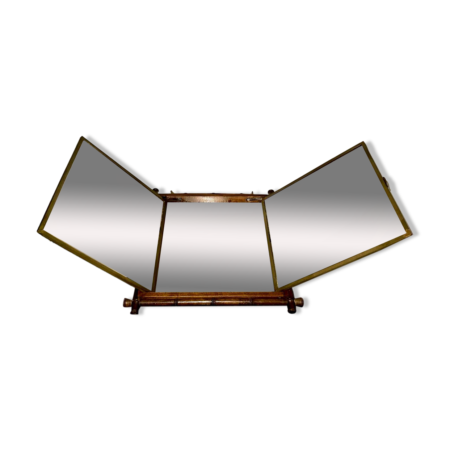 Triptych Mirror Barber Asia Bamboo 1865