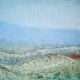 Collines vertes et bleues, huile sur toile signée