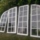 Glass window h146xl227 in arched oak