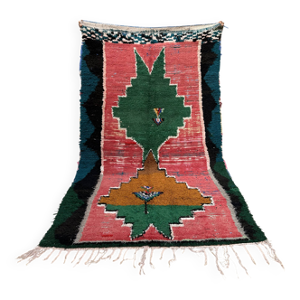 Tapis marocain unique - Tapis Art déco vintage -Boucharouit rug