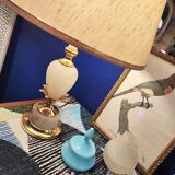 Alabaster and gilded brass lamp