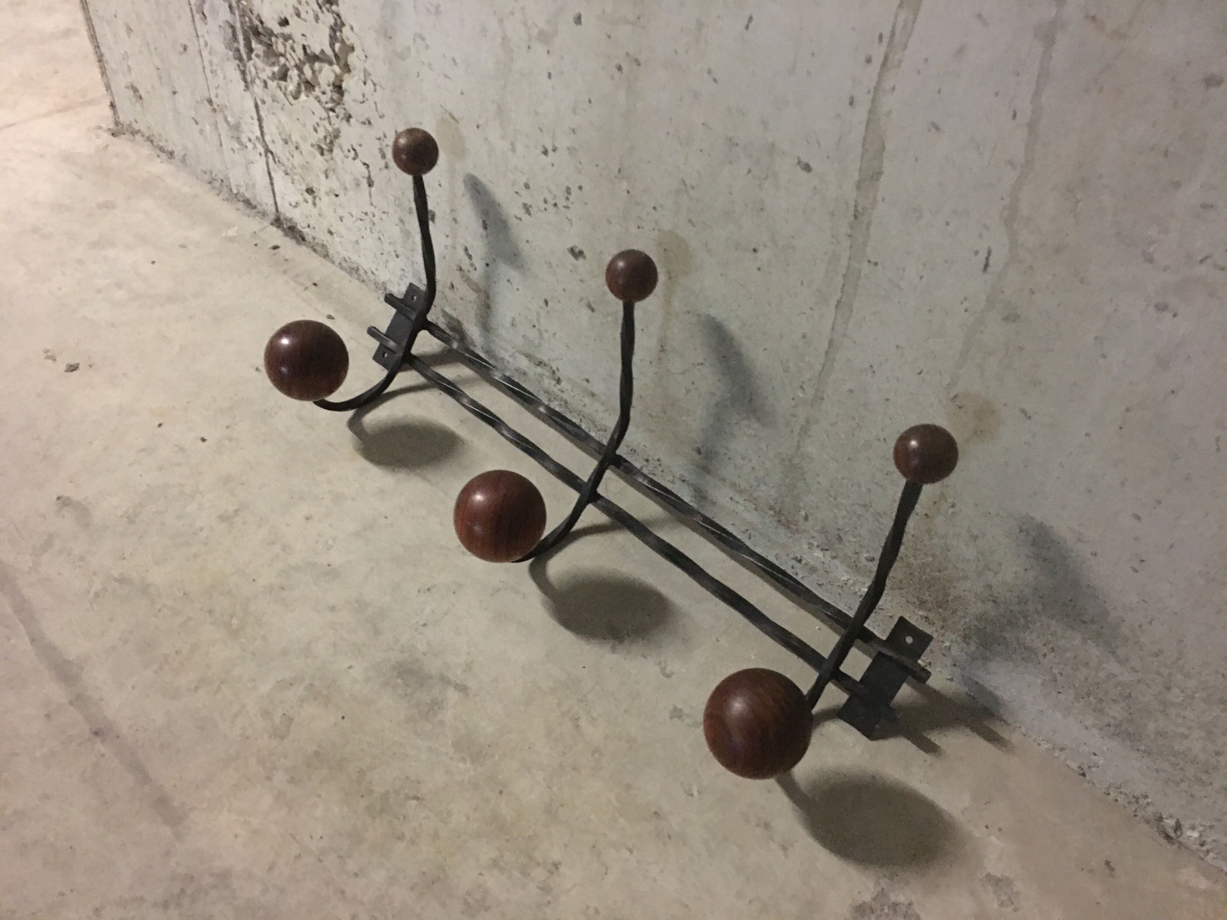 Patère 6 balls 60s