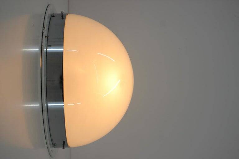 Big Bauhaus Chrome Ceiling Light, 1940s / Zukov