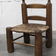 Chaise enfant 1960 chêne et osier