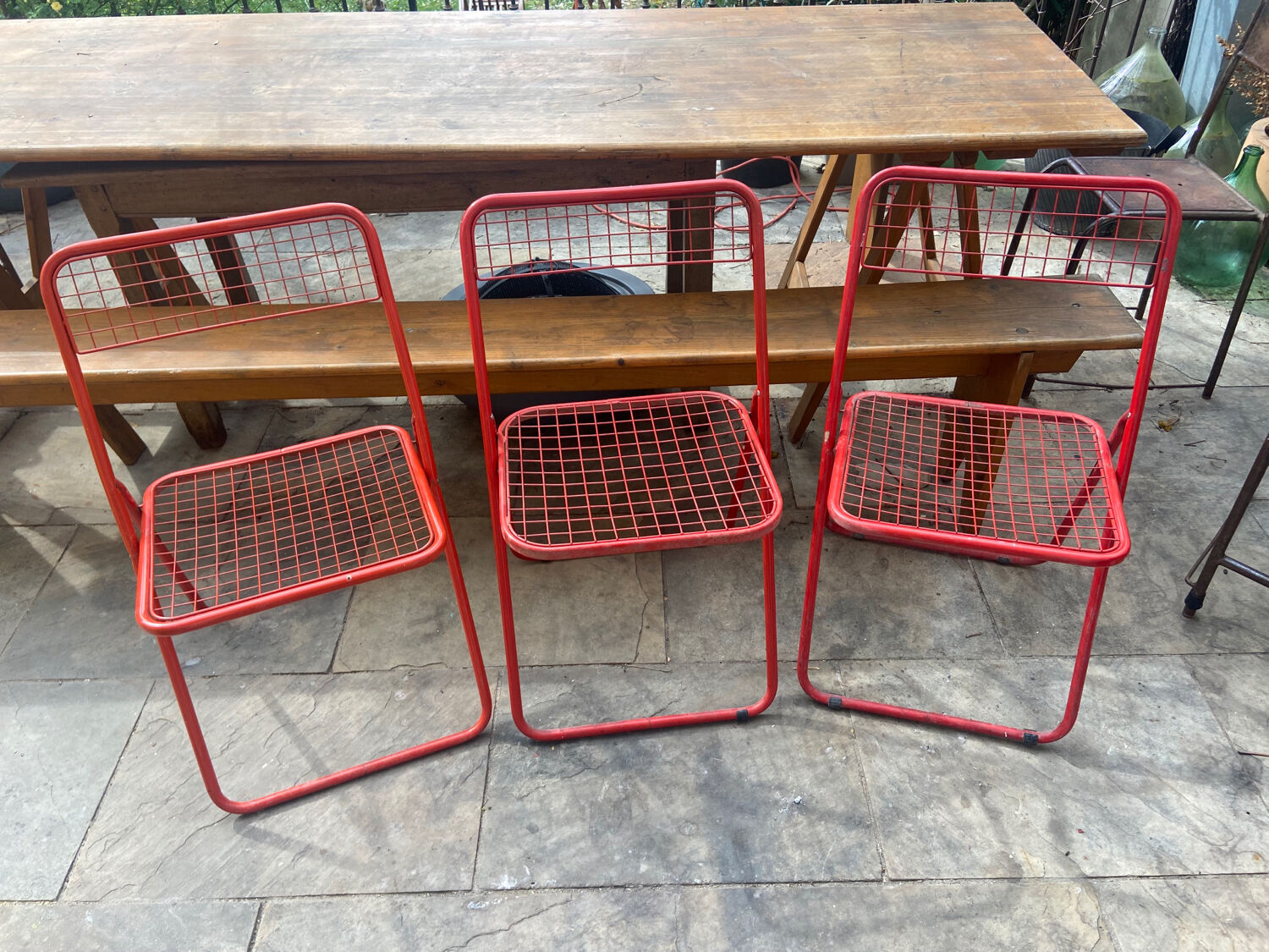 Trio de chaises ted net Ikea vintage