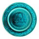 Collection Plate in Turquoise Majolica – Rubelle Ombre Enamel / A.D