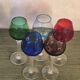 Colored stemmed glasses