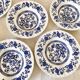 English hollow plates blue flowers